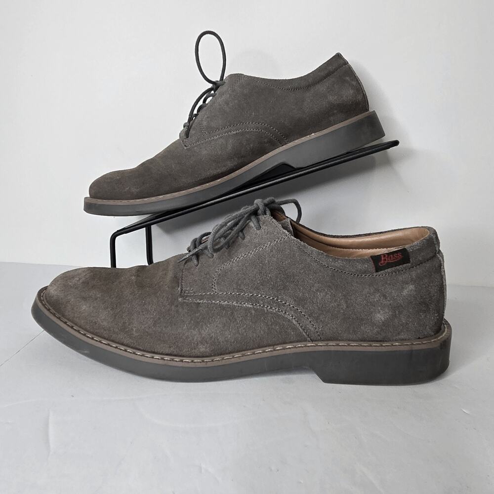 G.H. Bass & Co‎ Mens Pasadena Grey Leather Suede Shoes SZ 8W No Insoles Office